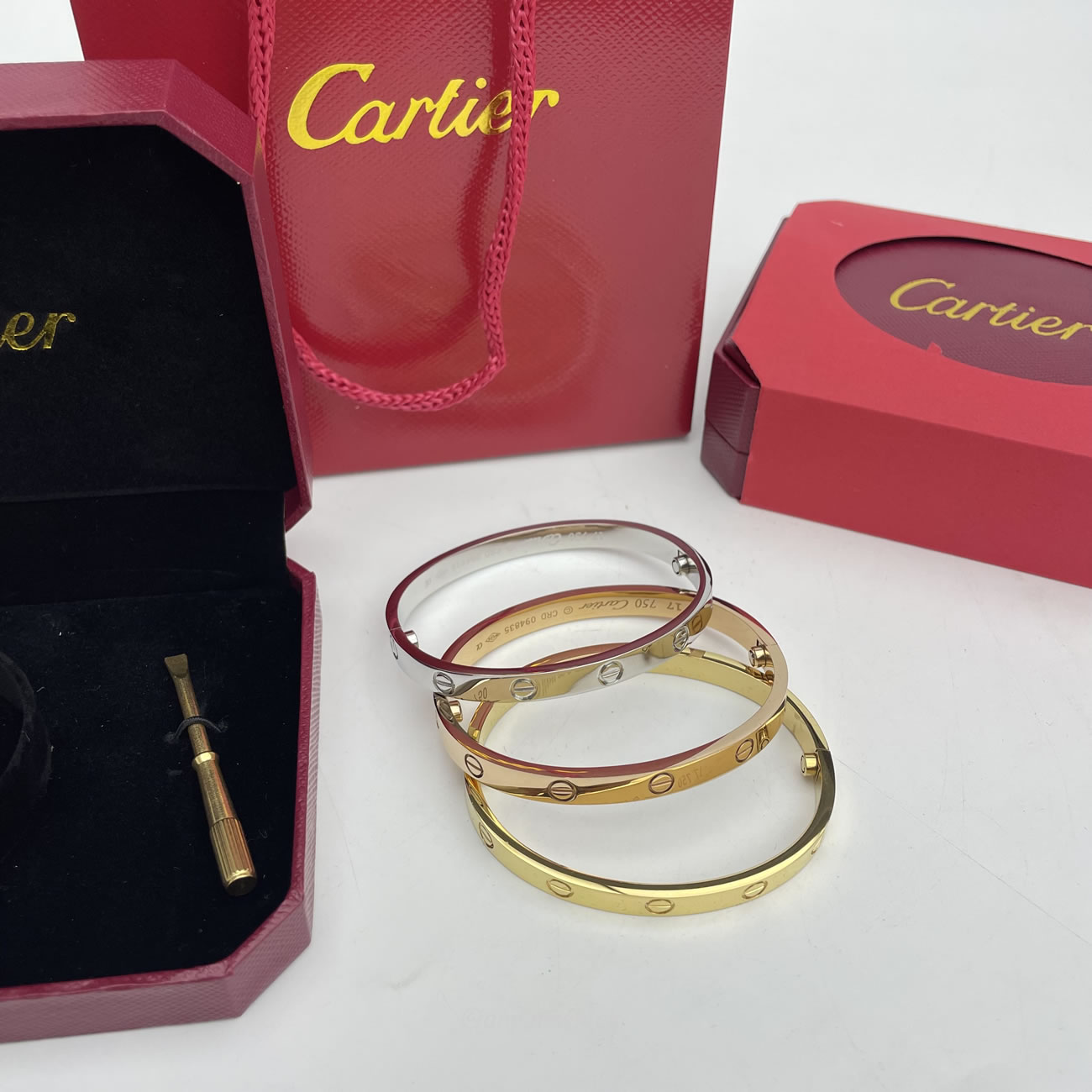 Cartier 18k Love Bracelets Gold Silver Rosegold (15) - newkick.vip